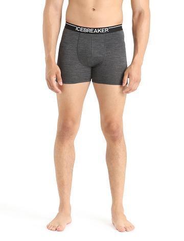 Jet Heather Men's Icebreaker Merino Anatomica Boxers Underwear | USA 1316MQZA